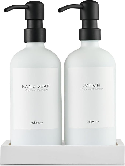MaisoNovo Soap Dispenser 3-Piece Set | 16.9oz White Bottles by MaisoNovo-TheArtofSustainableLiving