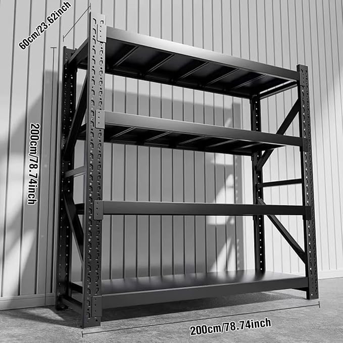 5000lbs Load Capacity, Heavy Duty 4-Tier Steel Shelving Unit, Adjustable - Image 2