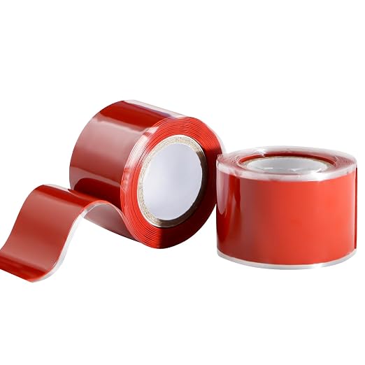 Self Fusing Silicone Tape 2 Rolls 1 in x 5' Red Waterproof Rubber Leak Proof by PackYard