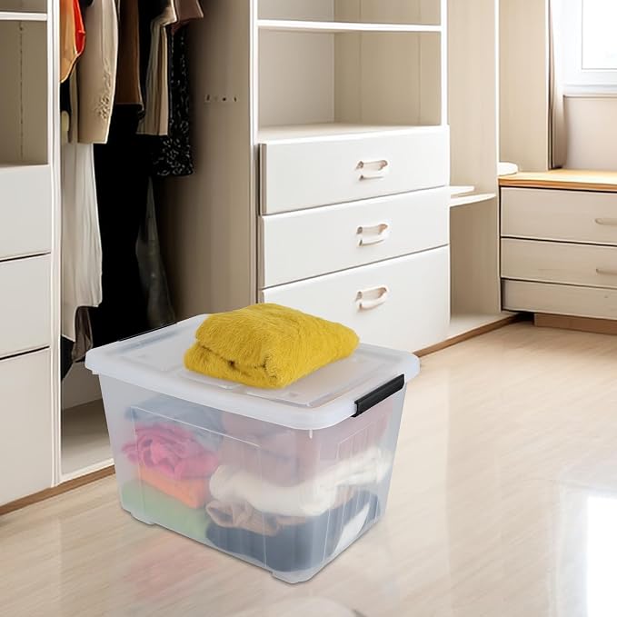 70 Quart Clear Plastic Large Storage Box - Image 6
