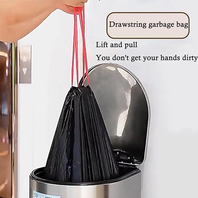 Large Black Trash Bags 20-21 Gallon Drawstring Garbage Bags, Measuring 28x 33.8 - Image 9