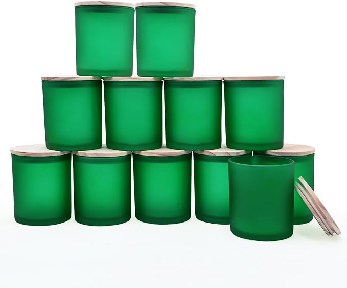 SHOWIN 14 OZ Thick Candle Jars for Making Candles 12 Pcs, 3 Wick Empty Jars by Showin