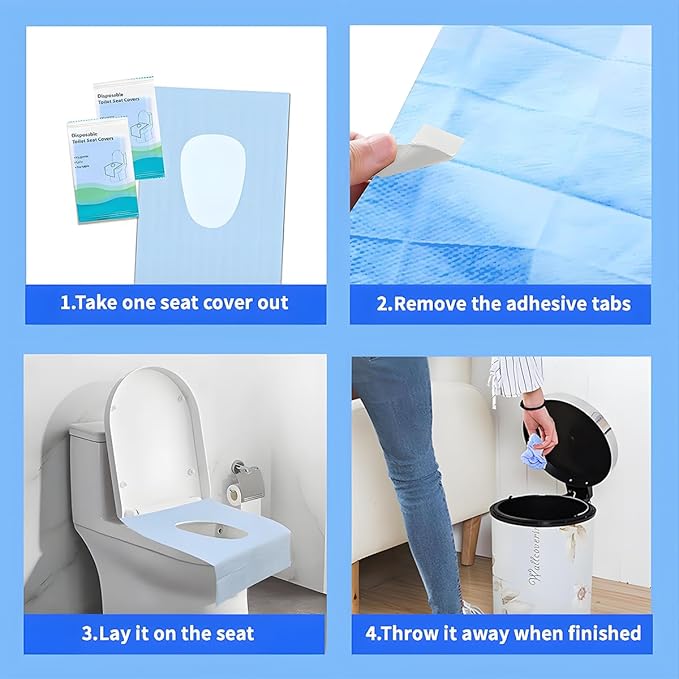 500-Pack XL Disposable Toilet Seat Covers, 16 × 24 inches Waterproof - Image 4