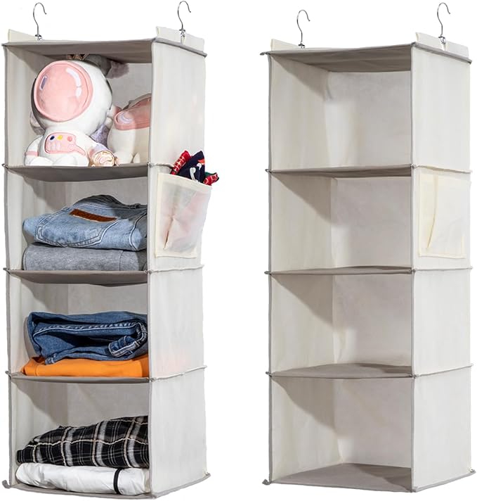 2 Packs Hanging Closet Organizer, 4-Shelf Closet Organizers and Storage by WelcometoYRCBEHFU
