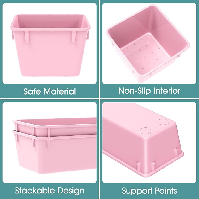WOWBOX 25 PCS Plastic Drawer Organizer Set, 4 Sizes Desk Drawer Divider - Image 3