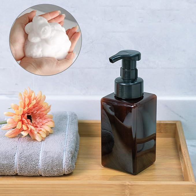Foaming Soap Dispenser, 450ml Refillable Modern Square Pump Bottle - Image 2