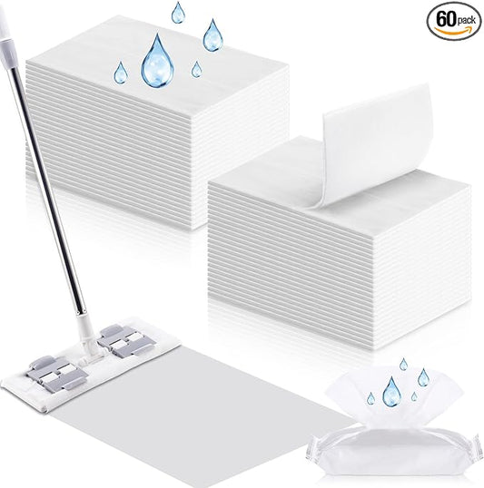 60 Counts Sweeper Wet Mopping Cloths 17.7 x 11.8'' X Large Wet Mop Pads Refills by FillTouch
