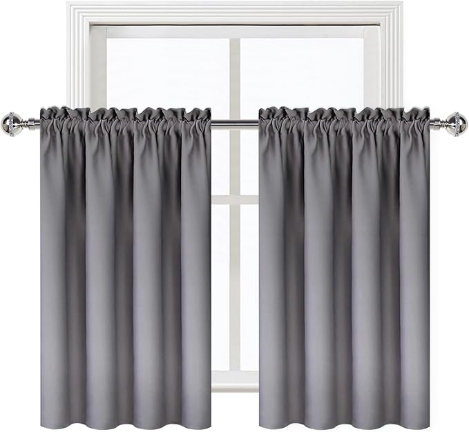 DWCN Short Grey Blackout Curtains - Image 8
