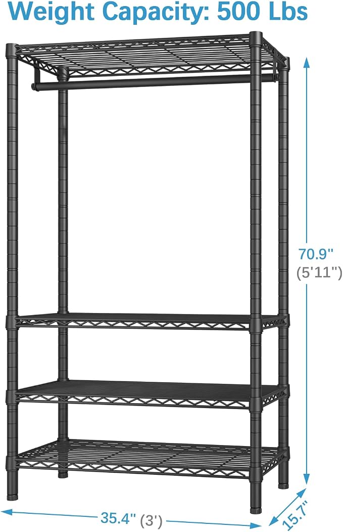 VIPEK V1 Wire Garment Rack 4 Tiers Heavy Duty Clothes Racks - Image 5