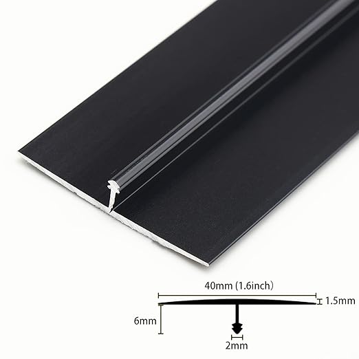 3Pcs Aluminum T Molding Trim & Floor Transition Strips, Flat Divider Strip - Image 2