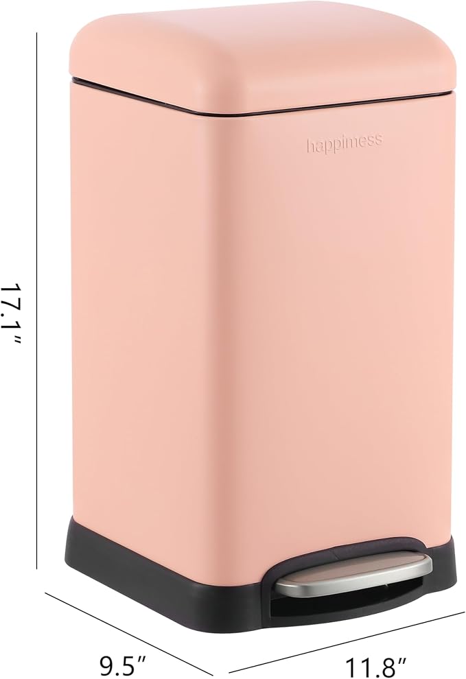 happimess HPM1012G Betty Retro Mini 3.2-Gallon Step-Open Trash Can, Fingerprint - Image 5