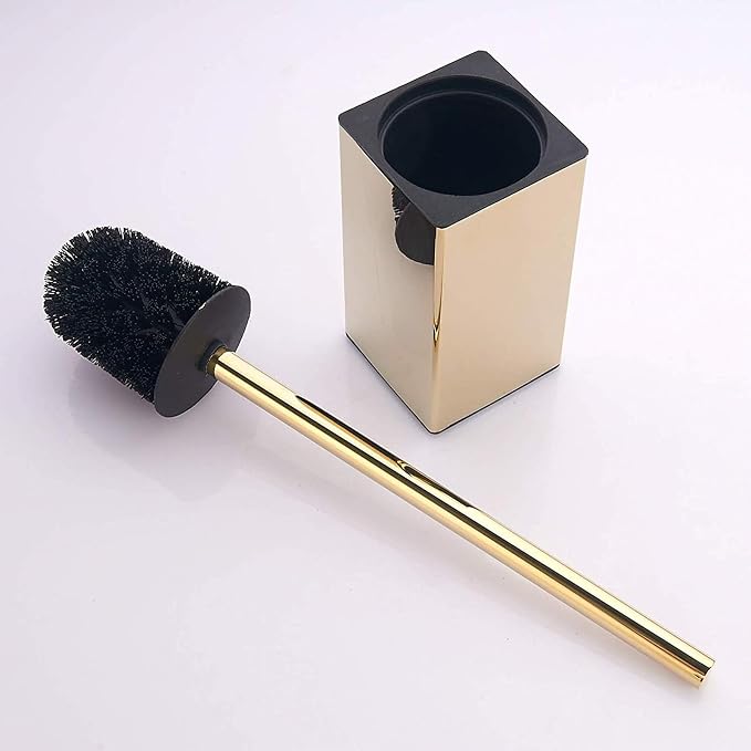 Toilet Brush Holder Stainless Steel 304 Standing Gold Square Toilet Brush Holder - Image 4