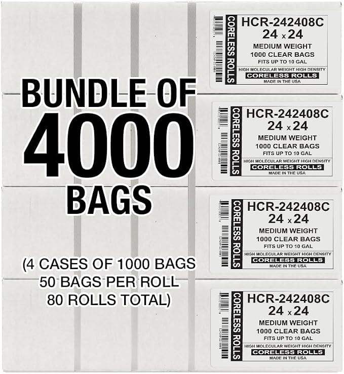 Aluf Plastics High Density Trash Bags, 10 Gallon, 8 Micron, - Image 2