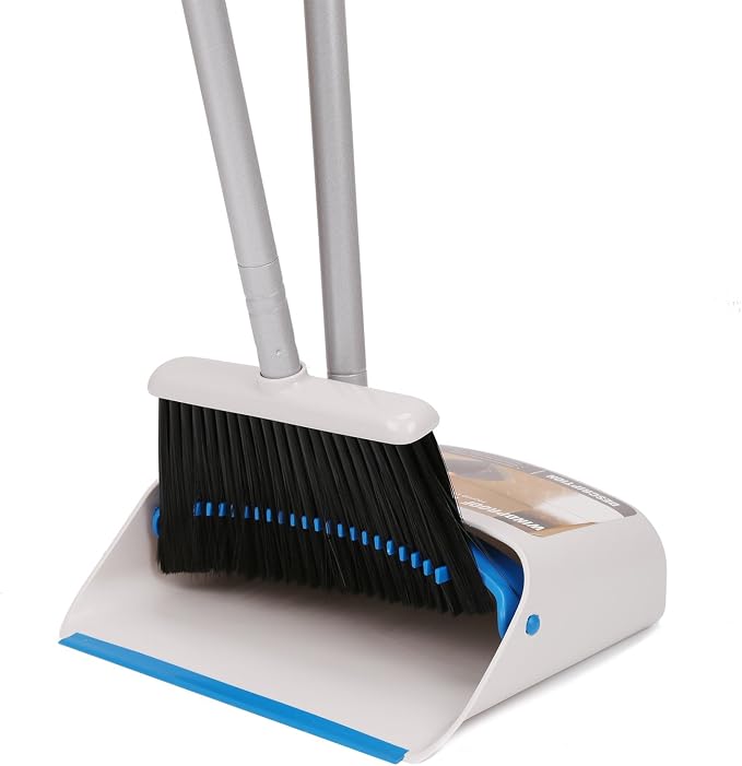 TreeLen Long Handle Broom and Dustpan Set, Upright Dust Pan Combo - Image 8