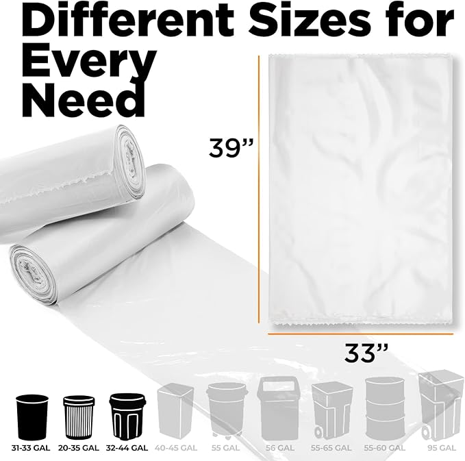 ToughBag 30-33 Gallon Clear Trash Bags Recycling Bag, Garbage Can Liners – - Image 2