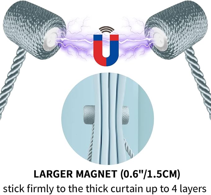 18 Inch Strong Magnetic Curtain Tiebacks, Curtain Holdbacks Modern Upgrade - Image 2
