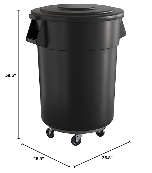 55 Gallon Black Round Commercial Trash Can - Image 5