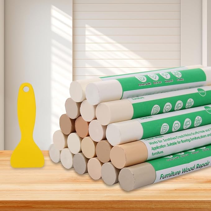 Furniture Markers Touch Up, 20 Colors Wood Filler Sticks, Wood Wax Crayons by Hosifiy