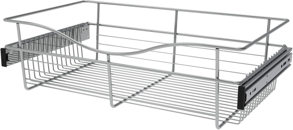REV-A-SHELF Chrome 24" Wire Pullout Basket for 14" Deep Closet - 7&...