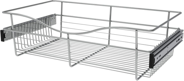 REV-A-SHELF Chrome 24" Wire Pullout Basket for 14" Deep Closet - 7" H
