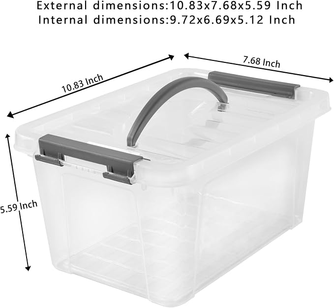 6 Quart Plastic Stackable Storage Latch Bins - Image 3