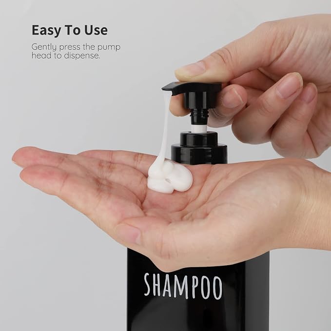 Segbeauty Plastic Square Soap Dispenser Black, 500ml Empty Reusable Pump Bottle - Image 4