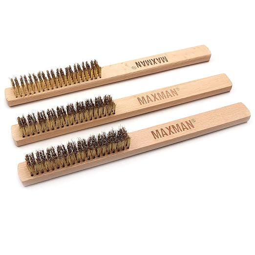 MAXMAN Brass Brush 3Pcs, Soft Brass Bristle Wire Brush by MAXMAN