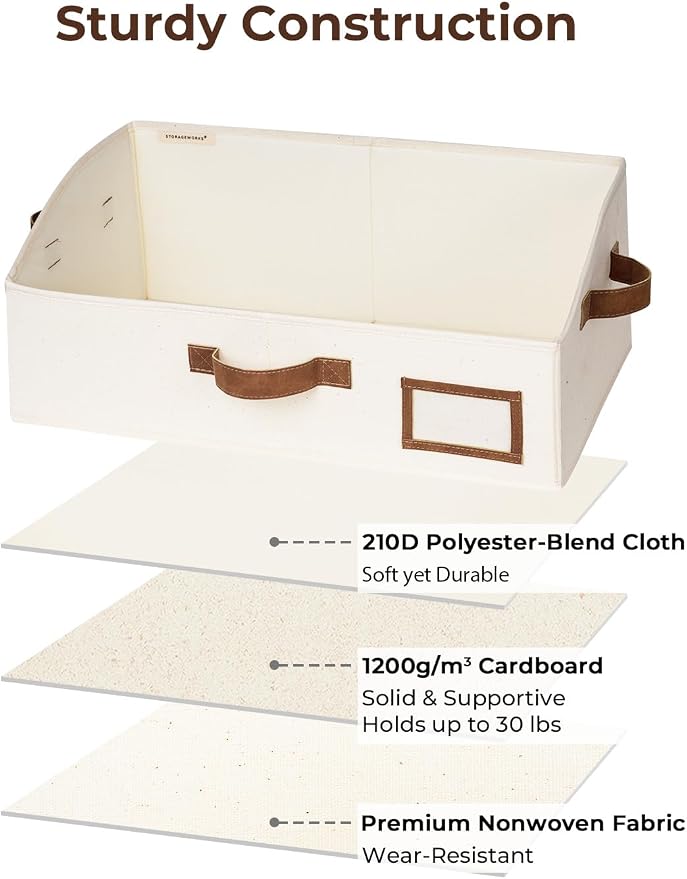 StorageWorks Closet Storage Bins, Trapezoid Organizer Box - Image 3