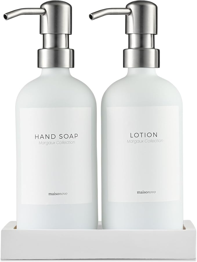 MaisoNovo Soap Dispenser 3-Piece Set | 16.9oz White Bottles by MaisoNovo-TheArtofSustainableLiving