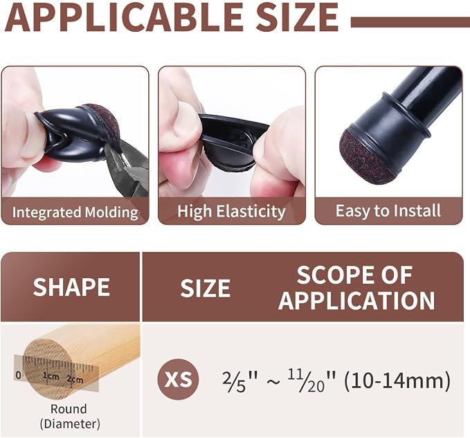 Ezprotekt 24 Pcs Extra Small Round Chair Leg Floor Protectors - Image 2