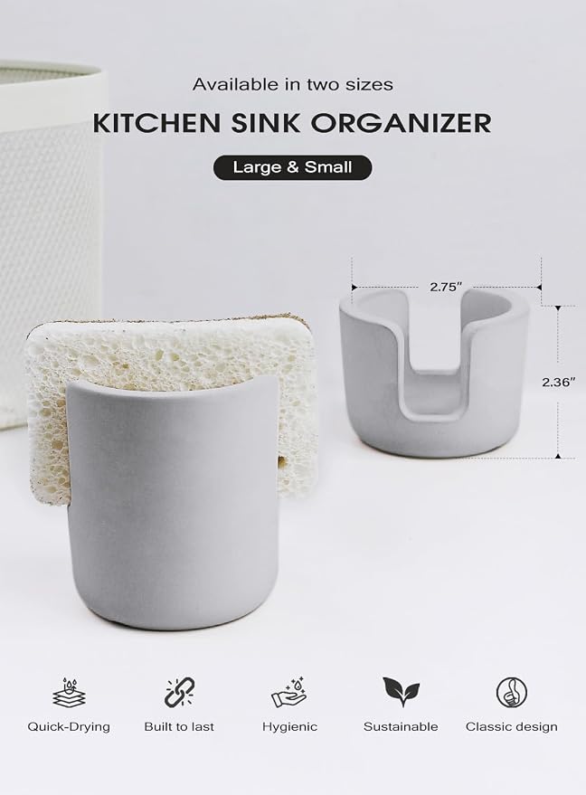 Diatomite Sponge Holder, Quick Dry Stone Sponge Stand - Image 5