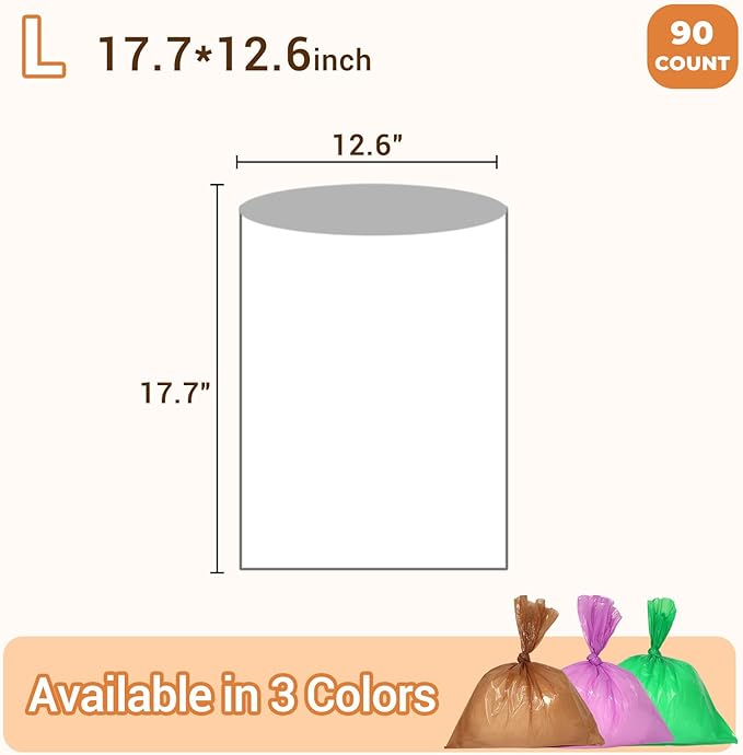Odor Sealing Small Trash Bags Home & Food Use L-90 Count Disposable Bags - Image 4
