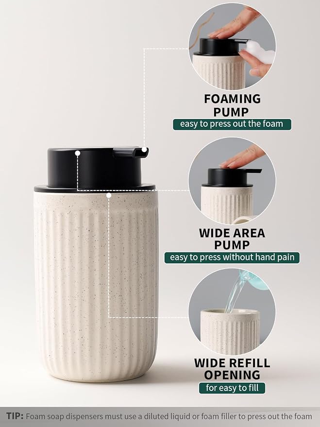 Bosilunlife Soap Dispenser and Toothbrush Holder Set - 11Oz Foam Soap Dispenser - Image 3