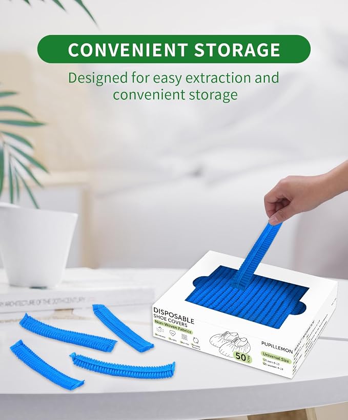 50Pcs Non-Woven Shoe Covers Disposable Non Slip - Image 2