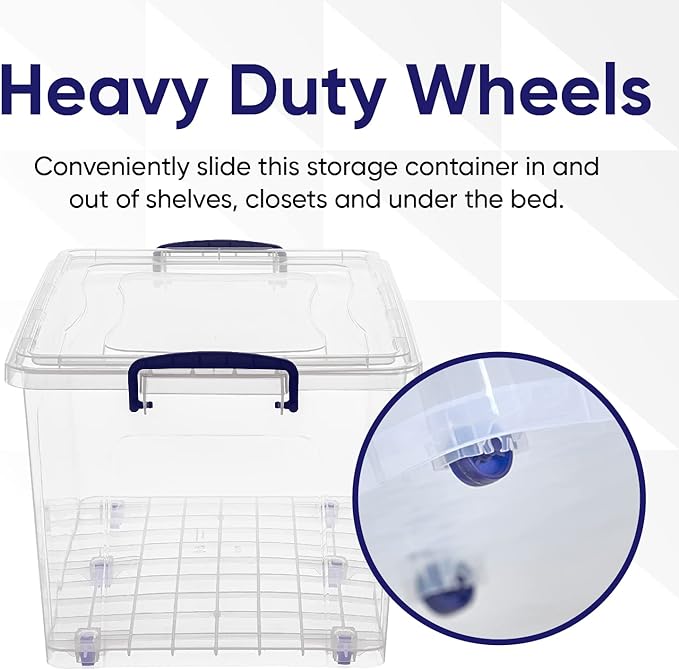 Superio Storage Bins with Lids, Stackable Totes, BPA Free, Odor Free, Organizer
