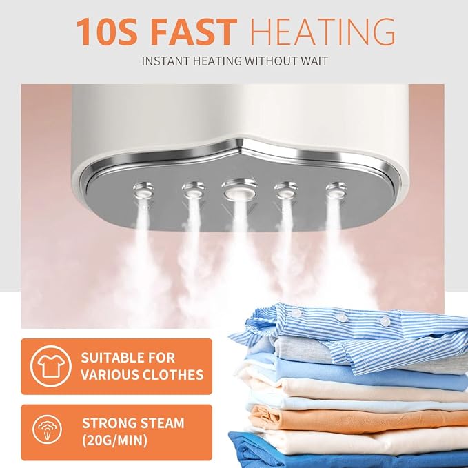 1000w Travel Garment Steamer for Clothes: Foldable Portable Handheld Clothing - Image 7