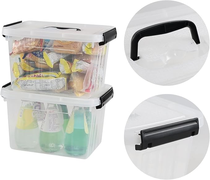 4 Packs Plastic Stackable Storage Container Bin - Image 2