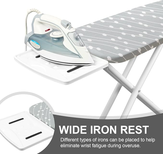 Ironing Board, Foldable Ironing Board Adjustable Height Compact Iron Board - Image 2