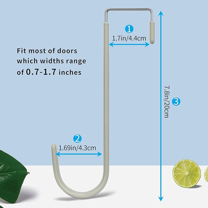 FYY Over The Door Hooks, 4 Pack Upgraded Long Door Hangers Hooks - Image 2