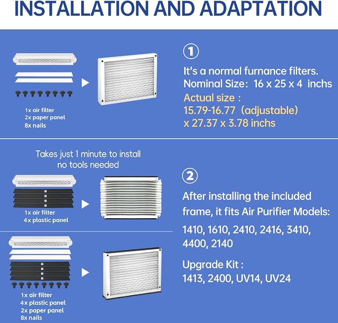 413 Replacement Air Filter MERV 13 16x25x4 - Image 2