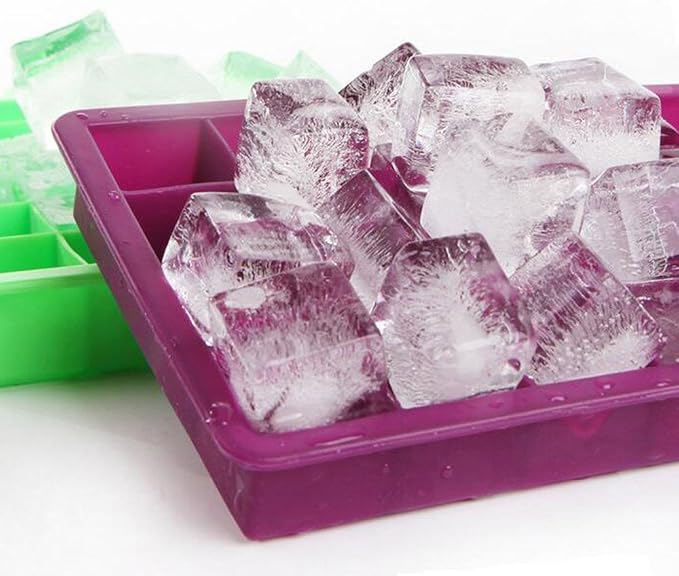 Ice Cube Tray, Silicone Square Ice Trays Easy Release Stackable Ice Cube Mold - Image 3