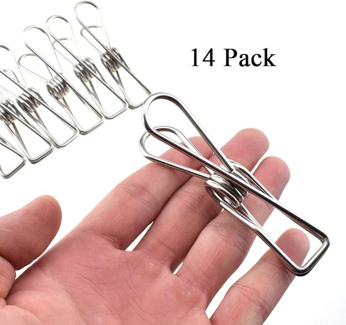 HAHIYO Clothespins Chip Clips All Metal Stainless Steel No Rust Stains Strong - Image 6