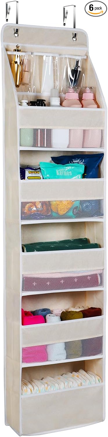Univivi 6-Shelf Over Door Hanging Organizer Fabric Baby Door Storage by Univivi