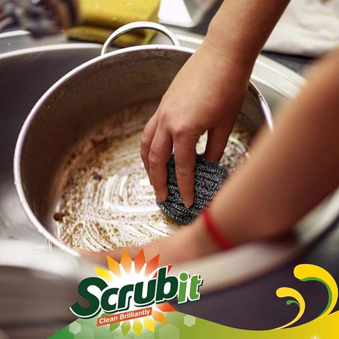12 Pack Stainless Steel Scourers by Scrub It – Steel Wool Scrubber Pad Used - Image 6