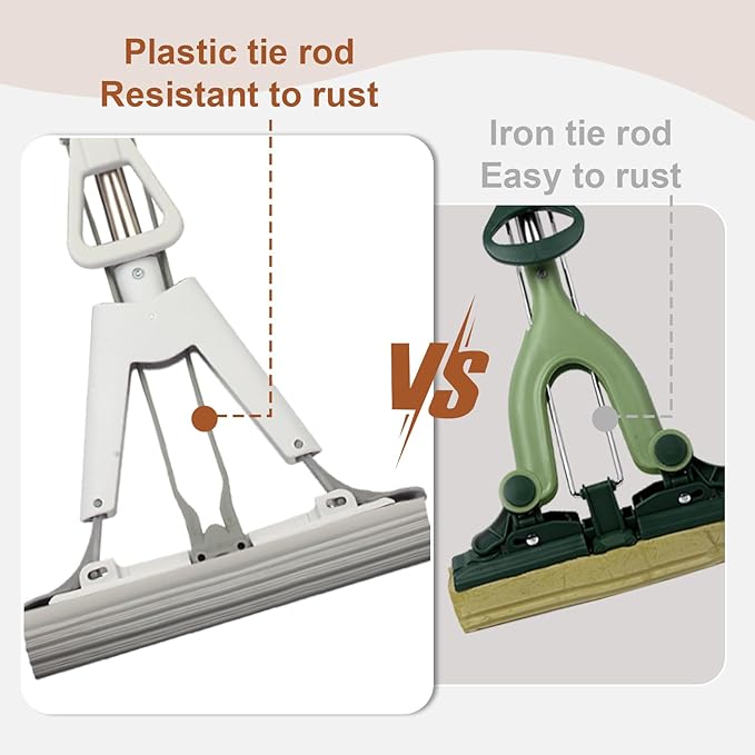 Sponge Mop for Kitchen Bathroom Garage Floor Cleaning Telescope Handle - Image 3
