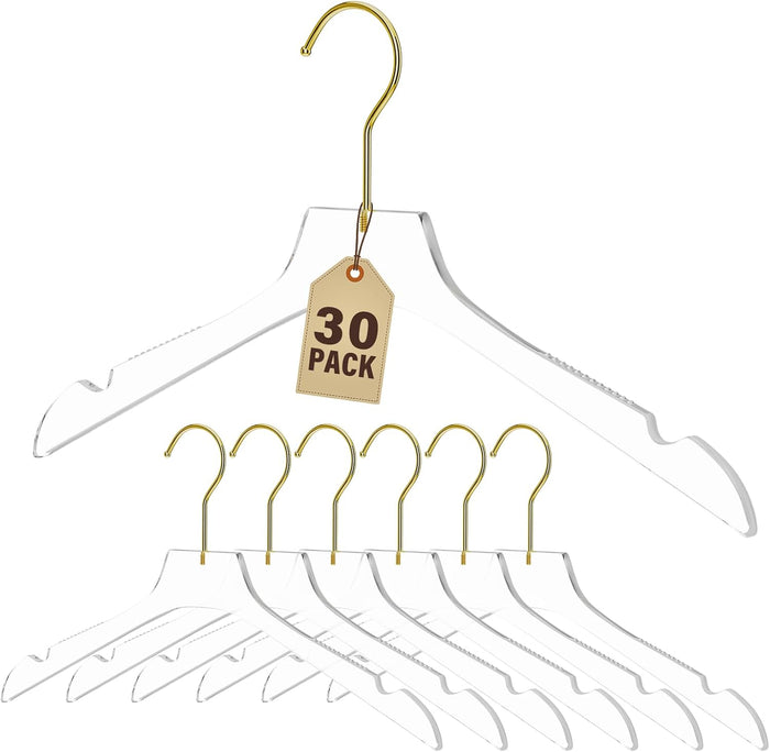 Acrylic Hangers 30 Pack, 15in Crystal Clear Heavy Duty