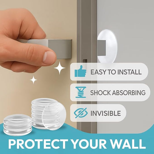 Strongest Home Wall & Door Handle Stopper 2" Set of 10 Pieces of Clear Rubber - Image 2