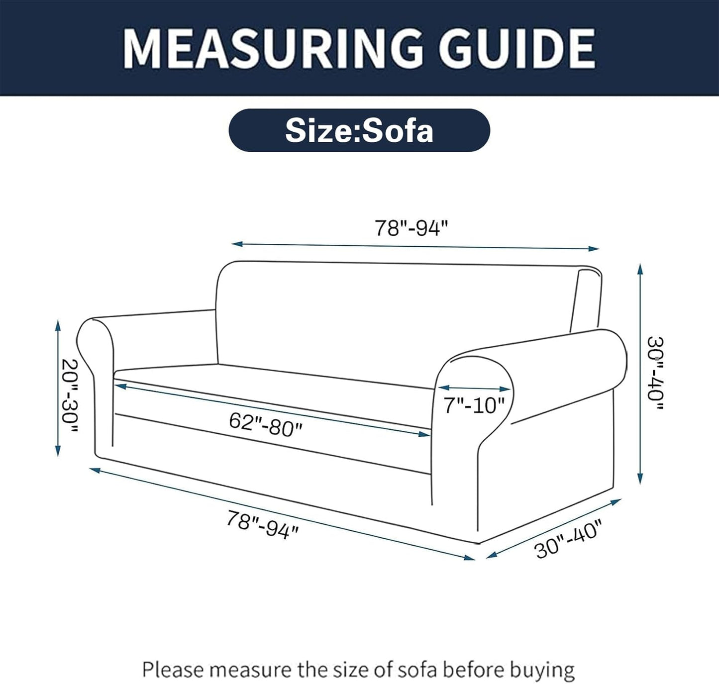 Cupuamon 2026 New Stretch Sofa Slipcovers Couch Cover for 3 Cushion Furniture Protector Sofa Covers with Elastic Bottom Jacquard Fabric Small Checks for Pets, Kids -Sofa, Black