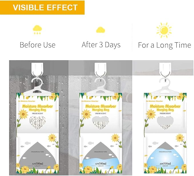 CANAGER Hanging Moisture Absorber, Fresh Scent Moistureproof Desiccant Hanging - Image 7
