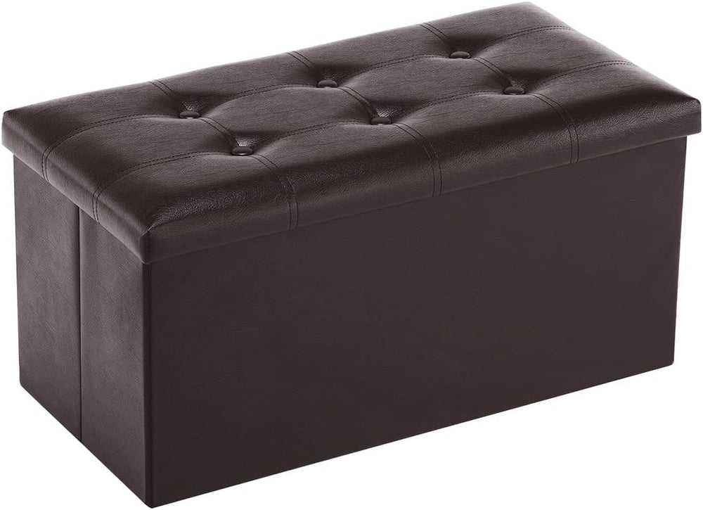 Youdesure Folding Storage Ottoman Bench, Faux Leather Footrest Couch for Livi...